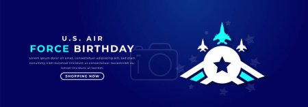 Illustration for U.S. Air Force Birthday Paper cut style Vector Design Illustration for Background, Poster, Banner, Advertising, Greeting Card - Royalty Free Image