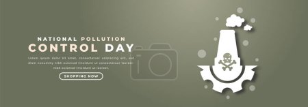 Ilustración de Día Nacional de Control de la Contaminación Estilo de corte de papel Ilustración de diseño vectorial para fondo, cartel, pancarta, publicidad, tarjeta de felicitación - Imagen libre de derechos