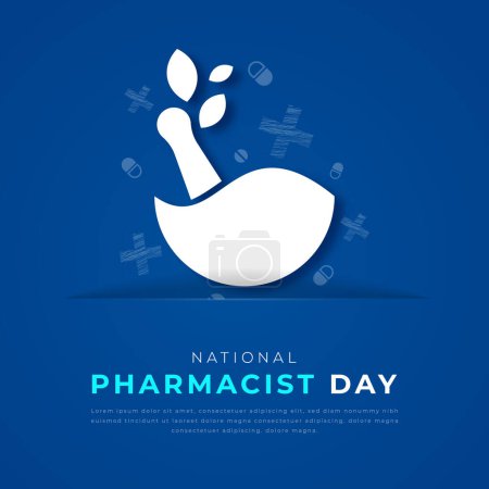 National Pharmacist Day Paper cut style Vector Design Illustration for Background, Poster, Banner, Advertising, Greeting Card