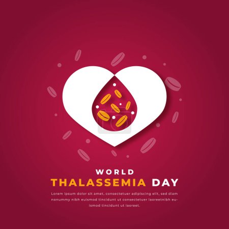 Illustration for World Thalassemia Day Paper cut style Vector Design Illustration for Background, Poster, Banner, Advertising, Greeting Card - Royalty Free Image