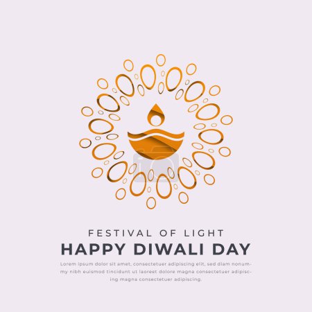 Illustration for Happy Diwali Day Paper cut style Vector Design Illustration for Background, Poster, Banner, Advertising, Greeting Card - Royalty Free Image