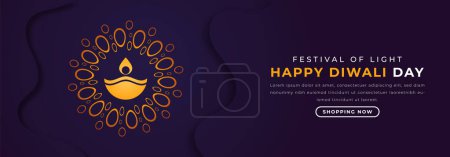 Illustration for Happy Diwali Day Paper cut style Vector Design Illustration for Background, Poster, Banner, Advertising, Greeting Card - Royalty Free Image