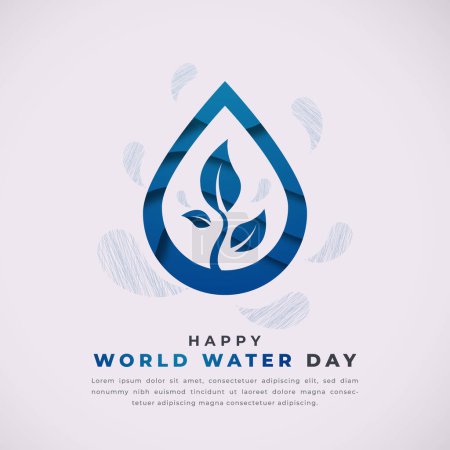 Illustration for World Water Day Paper cut style Vector Design Illustration for Background, Poster, Banner, Advertising, Greeting Card - Royalty Free Image