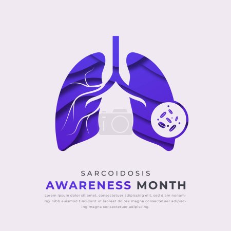 Sarcoidosis Awareness Month Paper cut style Vector Design Illustration for Background, Poster, Banner, Advertising, Greeting Card