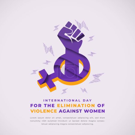 International Day for the Elimination of Violence against Women Paper cut style Vector Design Illustration for Background, Poster, Banner, Advertising, Greeting Card