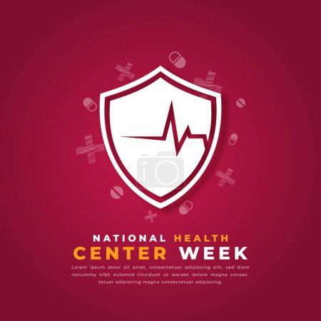 Illustration for National Health Center Week Paper cut style Vector Design Illustration for Background, Poster, Banner, Advertising, Greeting Card - Royalty Free Image