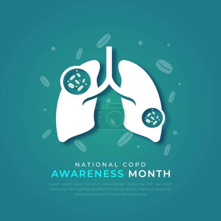 COPD Awareness Month Paper cut style Vector Design Illustration for Background, Poster, Banner, Advertising, Greeting Card
