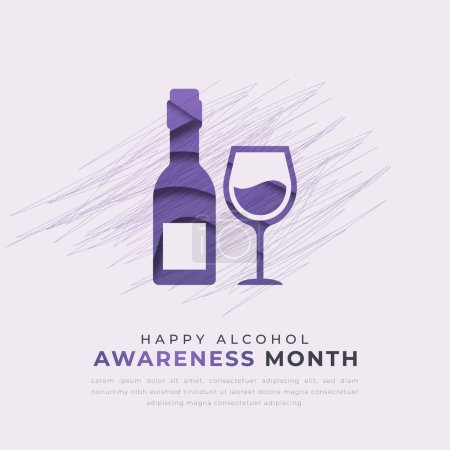 Illustration for Alcohol Awareness Month Paper cut style Vector Design Illustration for Background, Poster, Banner, Advertising, Greeting Card - Royalty Free Image