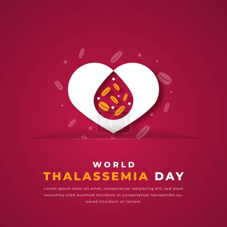 Illustration for World Thalassemia Day Paper cut style Vector Design Illustration for Background, Poster, Banner, Advertising, Greeting Card - Royalty Free Image