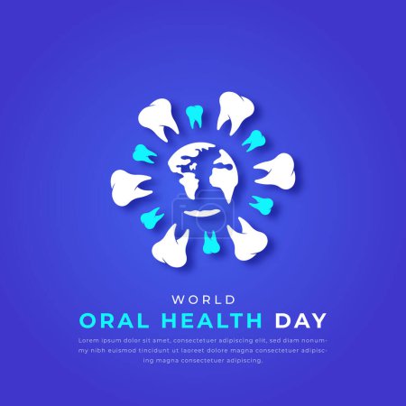 Welttag der Mundgesundheit, Grußkarte, Plakat, Banner, Vektor-Design-Illustration für Hintergrund, Papier schneiden, Werbung