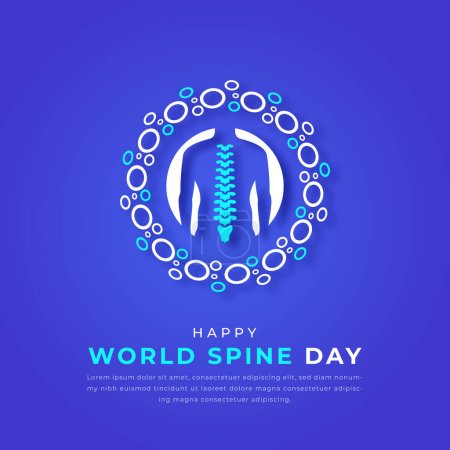 World Spine Day Paper cut style Vector Design Illustration for Background, Poster, Banner, Advertising, Greeting Card