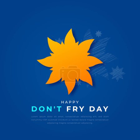 Illustration for Don't Fry Day Paper cut style Vector Design Illustration for Background, Poster, Banner, Advertising, Greeting Card - Royalty Free Image