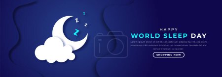 World Sleep Day Paper cut style Vector Design Illustration for Background, Poster, Banner, Advertising, Greeting Card