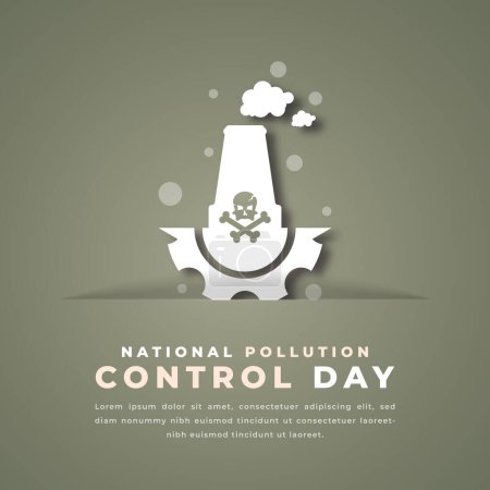 Ilustración de Día Nacional de Control de la Contaminación Estilo de corte de papel Ilustración de diseño vectorial para fondo, cartel, pancarta, publicidad, tarjeta de felicitación - Imagen libre de derechos