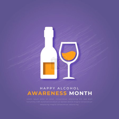 Illustration for Alcohol Awareness Month Paper cut style Vector Design Illustration for Background, Poster, Banner, Advertising, Greeting Card - Royalty Free Image