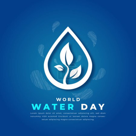 Illustration for World Water Day Paper cut style Vector Design Illustration for Background, Poster, Banner, Advertising, Greeting Card - Royalty Free Image
