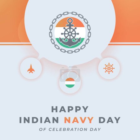 Illustration for Indian Navy Day Celebration Vector Design Illustration for Background, Poster, Banner, Advertising, Greeting Card - Royalty Free Image