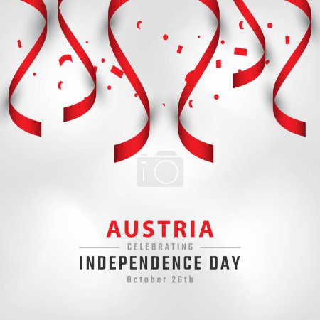 Ilustración de Feliz Día de la Independencia de Austria 26 de octubre Celebración Vector Design Illustration. Plantilla para póster, pancarta, publicidad, tarjeta de felicitación o elemento de diseño de impresión - Imagen libre de derechos