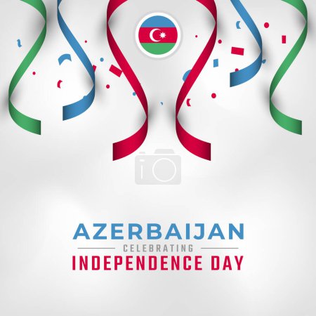 Happy Aserbaidschan Independence Day Celebration Vector Design Illustration. Vorlage für Poster, Banner, Werbung, Grußkarte oder Print Design Element