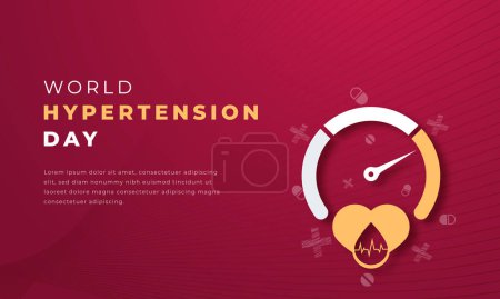World Hypertension Day Paper cut style Vector Design Illustration for Background, Poster, Banner, Advertising, Greeting Card