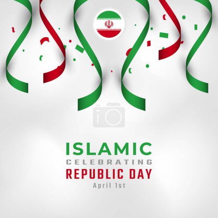 Happy Iran Islamic Republic Day April 1st Celebration Vector Design Illustration. Template for Poster, Banner, Advertising, Greeting Card or Print Design Element
