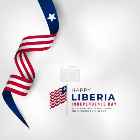 Glückliche Liberia Independence Day 26. Juli Feier Vector Design Illustration. Vorlage für Poster, Banner, Werbung, Grußkarte oder Print Design Element