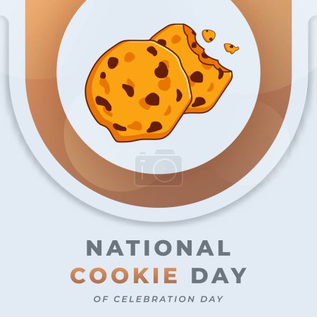 Téléchargez les illustrations : Illustration de conception vectorielle de célébration de la Journée nationale des cookies pour l'arrière-plan, l'affiche, la bannière, la publicité, la carte de souhaits - en licence libre de droit