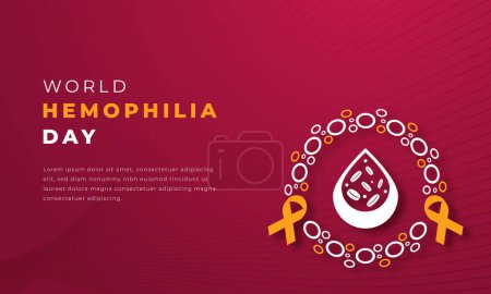 Journée mondiale de l'hémophilie Style de coupe de papier Illustration de conception vectorielle pour arrière-plan, affiche, bannière, publicité, carte de v?ux