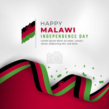 Happy Malawi Independence Day 6. Juli Feier Vector Design Illustration. Vorlage für Poster, Banner, Werbung, Grußkarte oder Print Design Element