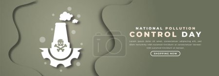 Día Nacional de Control de la Contaminación Estilo de corte de papel Ilustración de diseño vectorial para fondo, cartel, pancarta, publicidad, tarjeta de felicitación