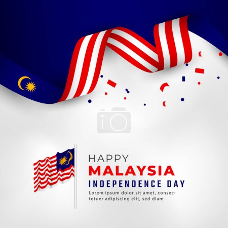 Glückliche Malaysia Independence Day 31. August Feier Vector Design Illustration. Vorlage für Poster, Banner, Werbung, Grußkarte oder Print Design Element