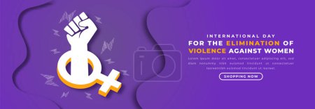 Día Internacional para la Eliminación de la Violencia contra la Mujer Estilo de corte de papel Ilustración de diseño vectorial para fondo, cartel, pancarta, publicidad, tarjeta de felicitación