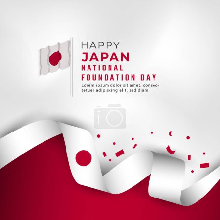 Glückliche Japan National Foundation Tag 11. Februar Feier Vector Design Illustration. Vorlage für Poster, Banner, Werbung, Grußkarte oder Print Design Element