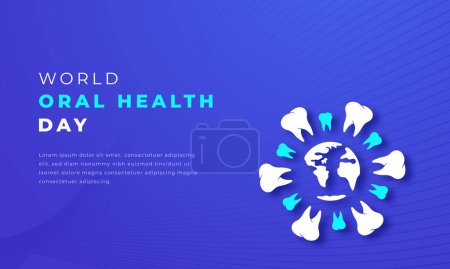 World Oral Health Day Paper cut style Vector Design Illustration for Background, Poster, Banner, Advertising, Greeting Card