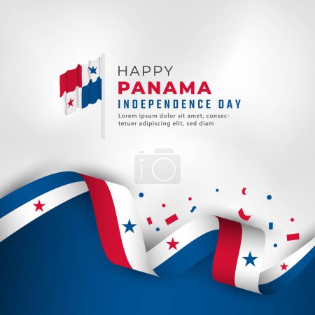 Glückliche Panama Independence Day 28. November Feier Vector Design Illustration. Vorlage für Poster, Banner, Werbung, Grußkarte oder Print Design Element