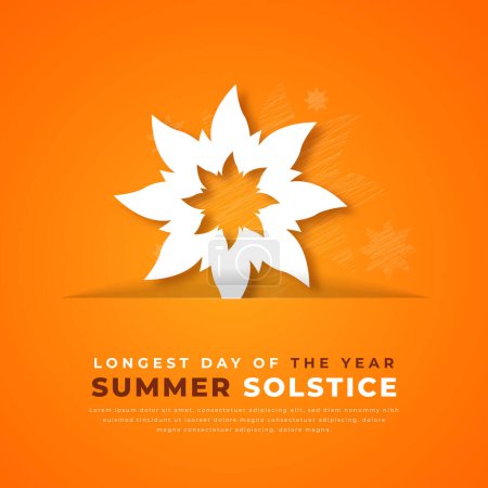 Summer Solstice. Longest Day of the Year Paper cut style Vector Design Illustration for Background, Poster, Banner, Advertising, Greeting Card