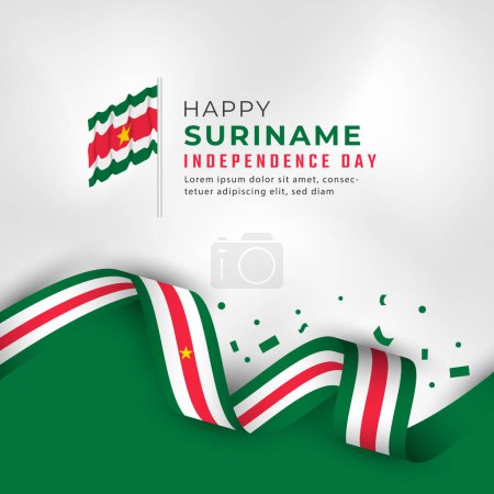 Feliz Día de la Independencia de Surinam 25 de noviembre Celebración Vector Design Illustration. Plantilla para póster, pancarta, publicidad, tarjeta de felicitación o elemento de diseño de impresión