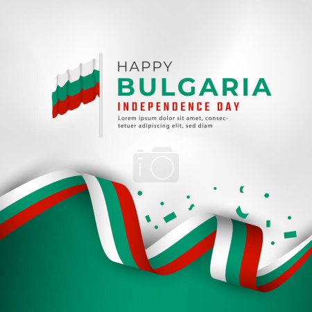 Illustration for Happy Bulgaria Independence Day September 22th Celebration Vector Design Illustration. Template for Poster, Banner, Advertising, Greeting Card or Print Design Element - Royalty Free Image
