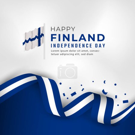 Happy Finland Independence Day 6 décembre Célébration Illustration vectorielle de design. Modèle pour affiche, bannière, publicité, carte de v?ux ou élément de conception d'impression