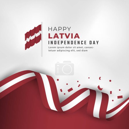 Glückliche Lettland Independence Day 18. November Feier Vector Design Illustration. Vorlage für Poster, Banner, Werbung, Grußkarte oder Print Design Element