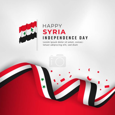 Glückliche Syrien Independence Day 17. April Feier Vector Design Illustration. Vorlage für Poster, Banner, Werbung, Grußkarte oder Print Design Element