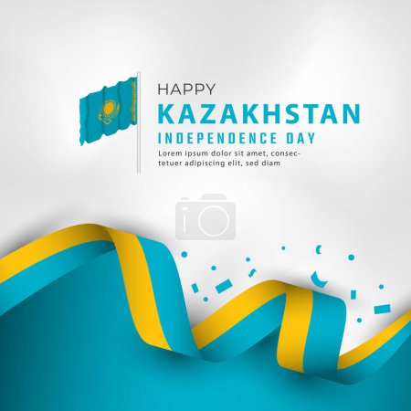 Joyeuse fête de l'indépendance du Kazakhstan 16 décembre Illustration de design vectoriel de célébration. Modèle pour affiche, bannière, publicité, carte de v?ux ou élément de conception d'impression