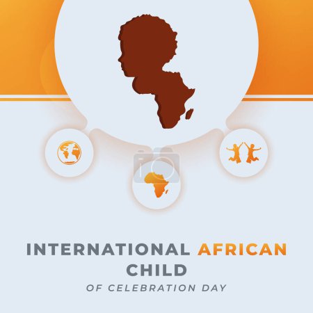 Ilustración del diseño vectorial de la celebración del Día Internacional del Niño Africano para el fondo, cartel, pancarta, publicidad, tarjeta de felicitación