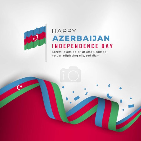Happy Azerbaijan Independence Day Celebration Vector Design Illustration. Template for Poster, Banner, Advertising, Greeting Card or Print Design Element