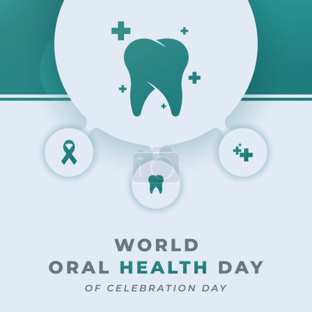 Feier zum Welttag der Mundgesundheit Design-Illustration für Hintergrund, Plakat, Banner, Grußkarte, Werbung