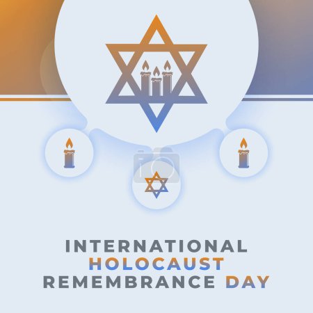 Celebración del Día de la Memoria del Holocausto Ilustración del diseño vectorial para fondo, cartel, pancarta, publicidad, tarjeta de felicitación