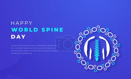 World Spine Day Paper cut style Vector Design Illustration for Background, Poster, Banner, Advertising, Greeting Card