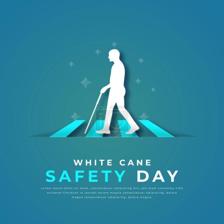 White Cane Safety Day Paper cut style Vector Design Illustration for Background, Poster, Banner, Advertising, Greeting Card