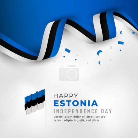 Feliz Día de la Independencia de Estonia 24 de febrero Celebración Vector Design Illustration. Plantilla para póster, pancarta, publicidad, tarjeta de felicitación o elemento de diseño de impresión