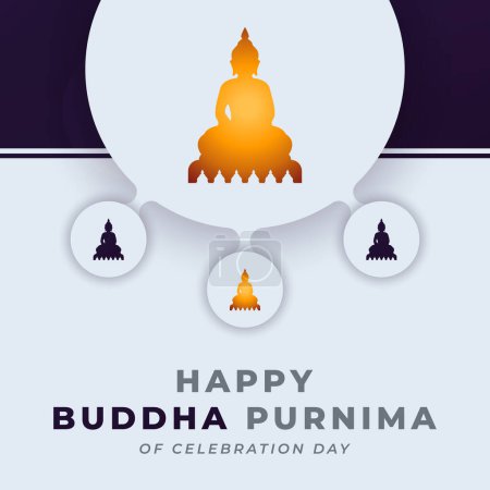 Happy Buddha Purnima Day Feier Vektordesign Illustration für Hintergrund, Plakat, Banner, Werbung, Grußkarte